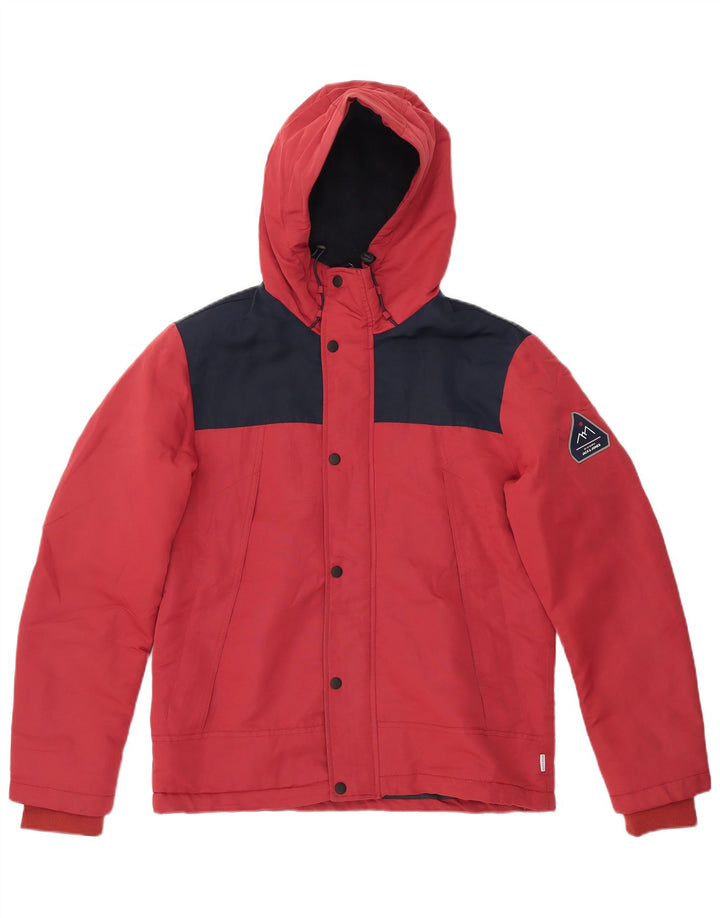 Ανδρικό μπουφάν με κουκούλα JACK & JONES UK 38 μεσαίο κόκκινο χρώμα