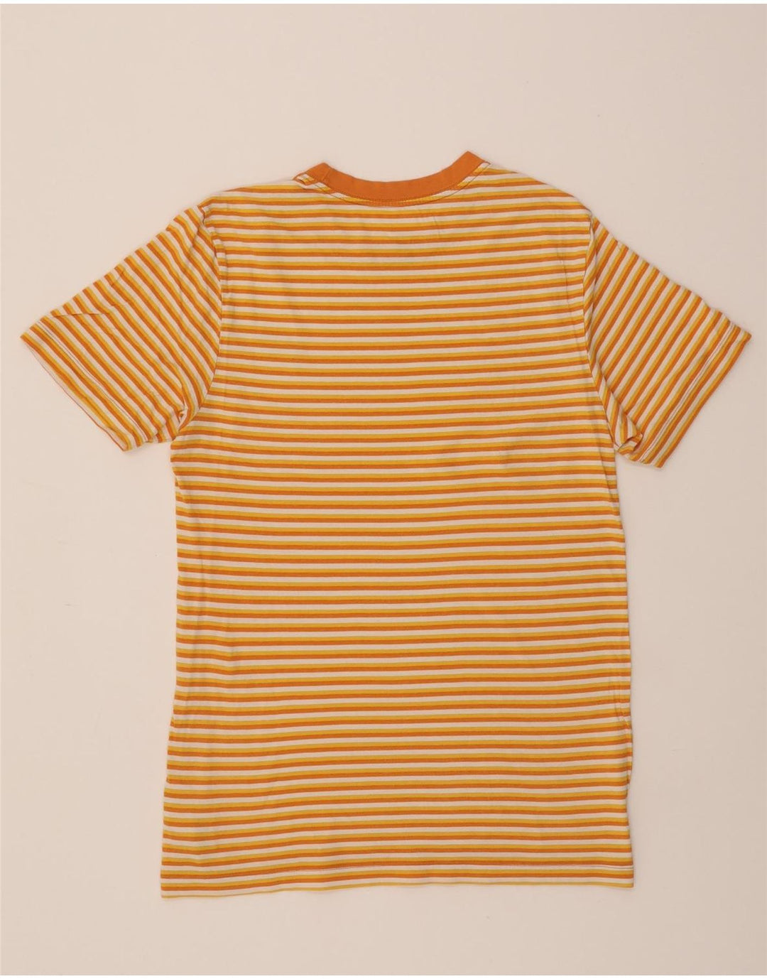 NIKE Mens T-Shirt Top Small Yellow Striped Cotton Vintage Nike and Second-Hand Nike from Messina Hembry 