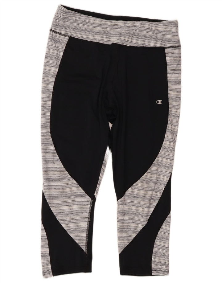 Champion γυναικεία κολάν Capri UK 18 XL Μαύρο ριγέ πολυεστέρα