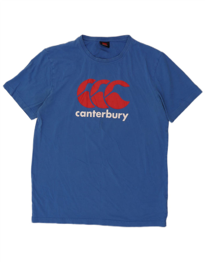 Canterbury Ανδρικό γραφικό T-Shirt Top μεγάλο μπλε βαμβακερό