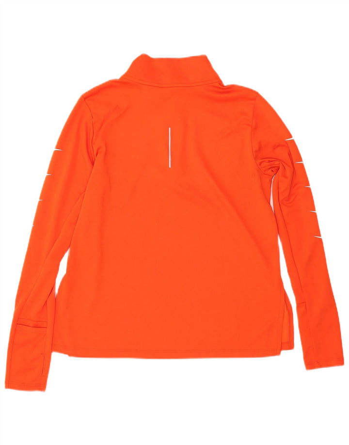 Γυναικεία NIKE φόρμα πουλόβερ με φερμουάρ Dri Fit Top UK 14 Medium Orange