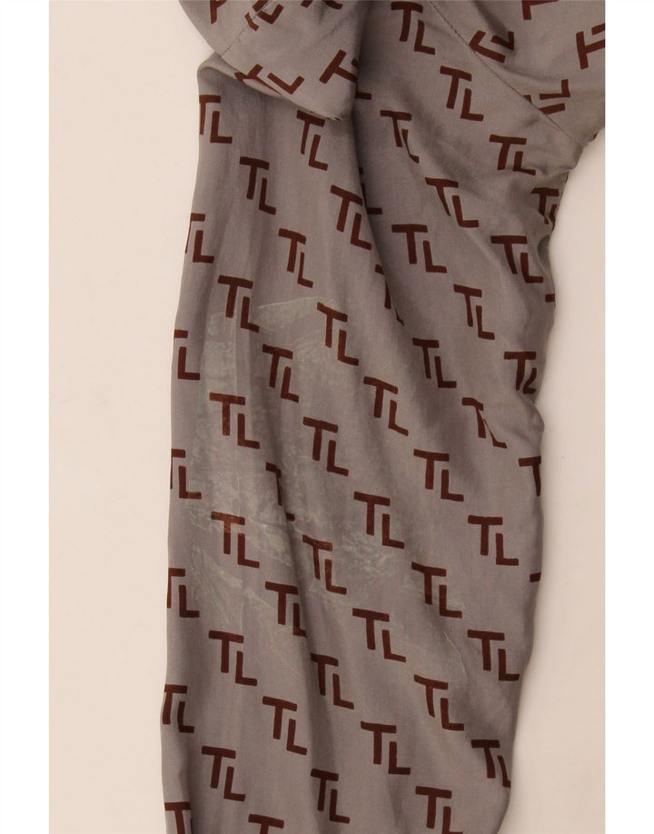 Vintage γυναικείο γραφικό πουκάμισο UK 12 Medium Grey