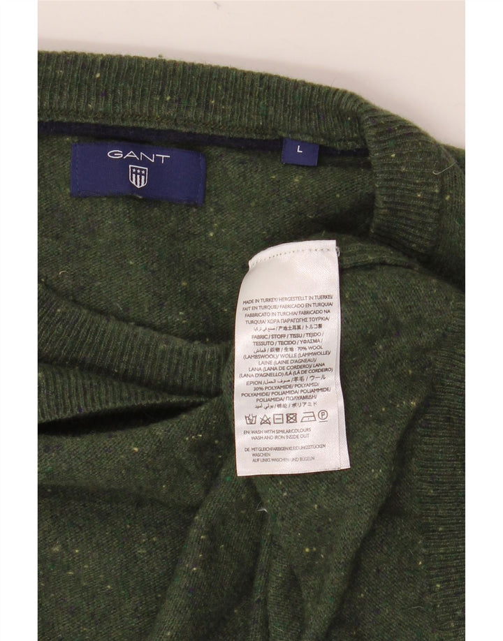 Γυναικείο πουλόβερ GANT Crew Neck Jumper UK 16 Large Green Flecked Wool