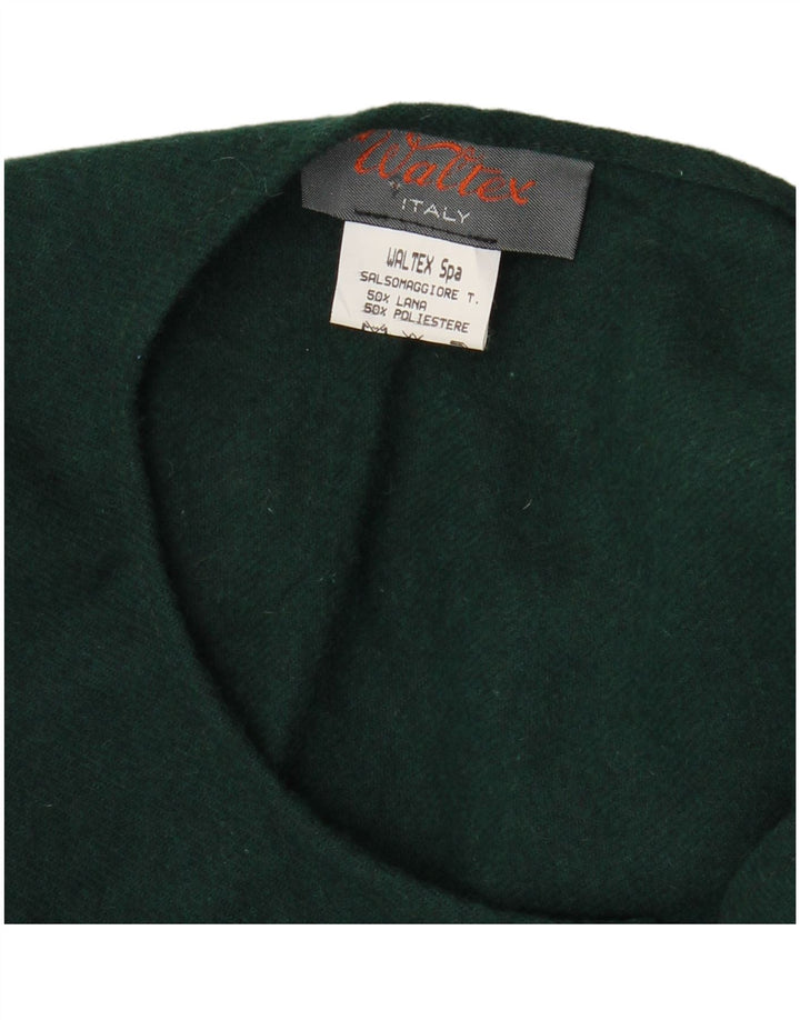 Vintage Γυναικείο Παλτό Poncho One Size Πράσινο μαλλί