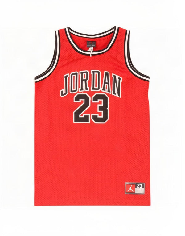 Jordan Boys Graphic Vest Top 12-13 Years Large Red Polyester
