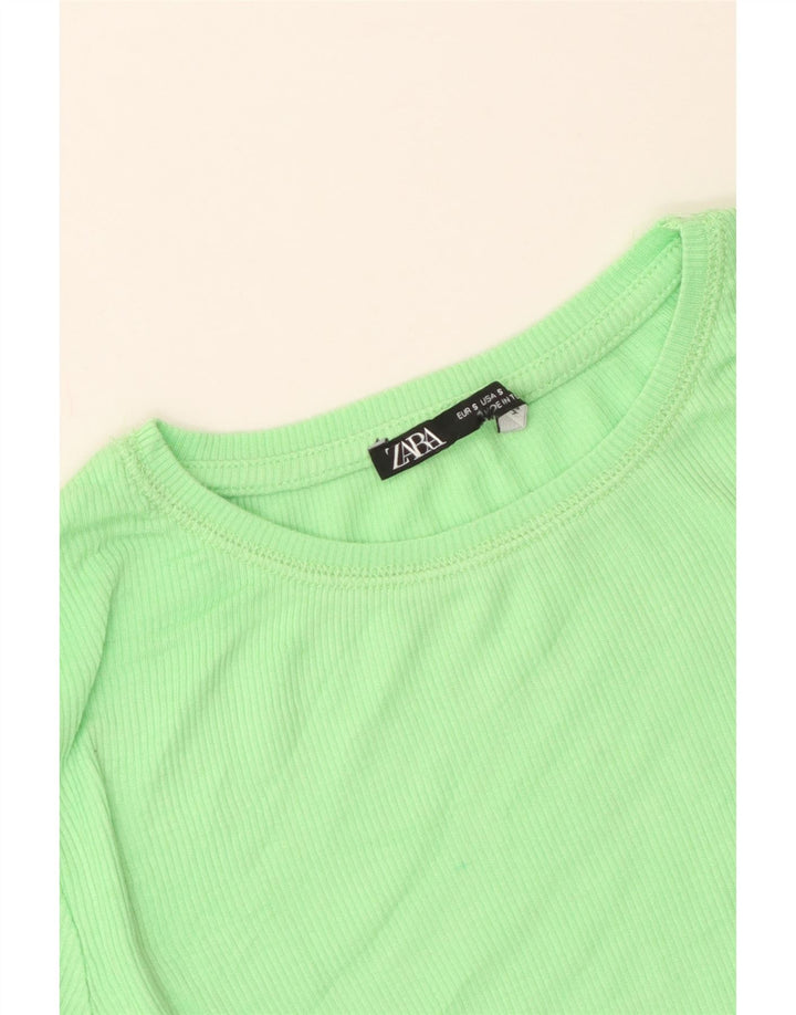 Zara Γυναικείο T-Shirt Top UK 8 Small Green