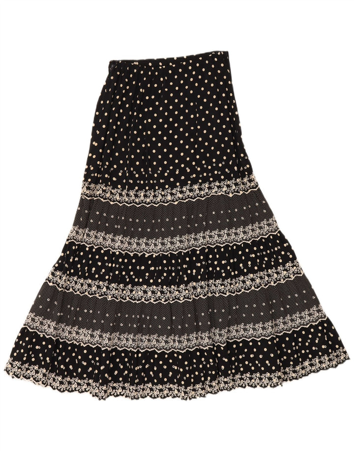 Vintage Γυναικεία Gypsy Φούστα W28 Μεσαία Μαύρη Στίξη