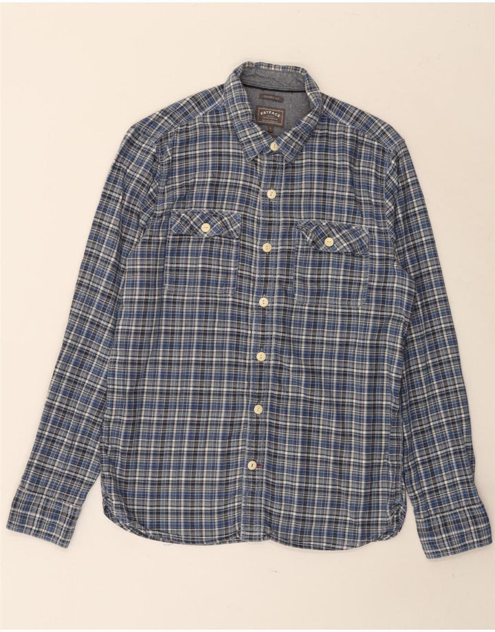 FAT FACE Ανδρικό πουκάμισο Classic Fit Flannel Μικρό Μπλε βαμβακερό