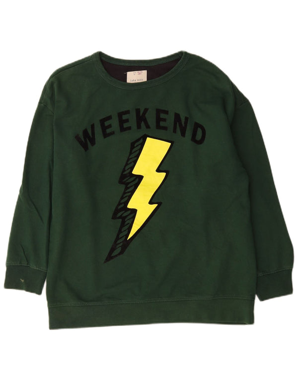 Zara Boys Weekend Graphic Sweatshirt Jumper 13-14 Years Green