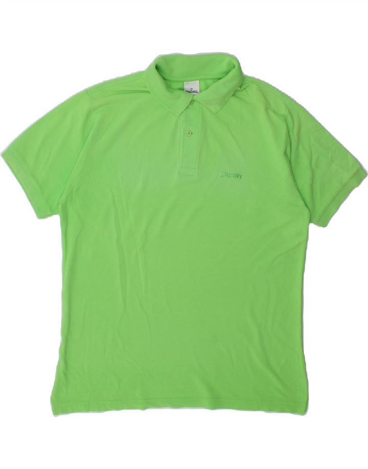 SPALDING Mens Polo Shirt Large Green Cotton Vintage Spalding and Second-Hand Spalding from Messina Hembry 