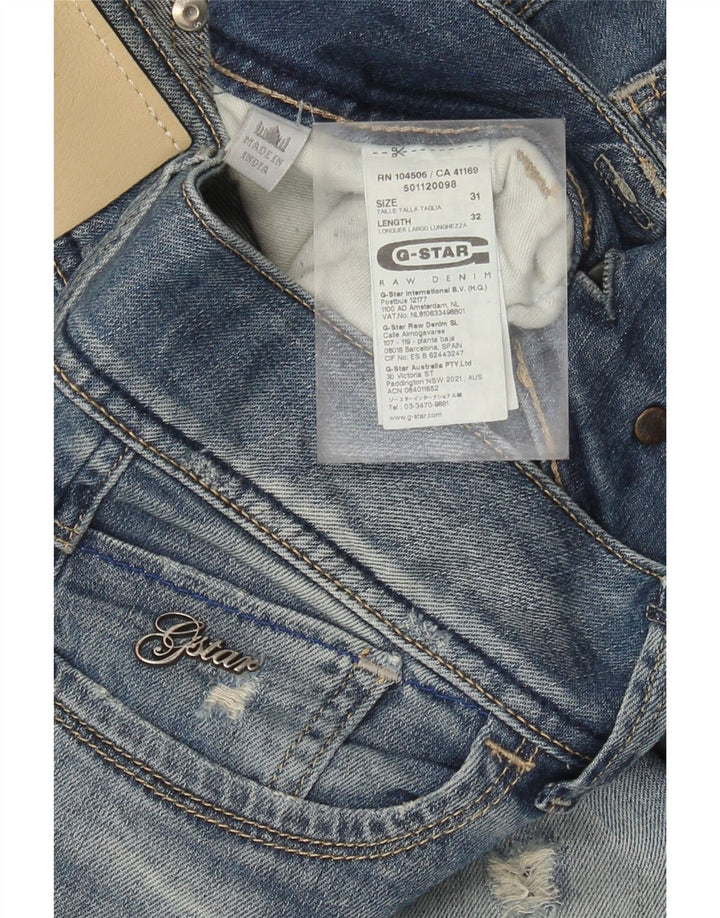G-Star Γυναικείο Distressed Straight Jeans W31 L32 Μπλε βαμβακερό