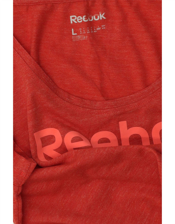 Γυναικείο γραφικό T-Shirt Reebok Top UK 14 Large Red