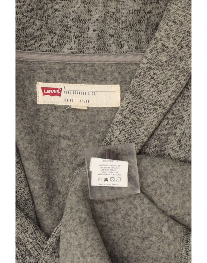 Ανδρικό πουλόβερ με ζακέτα Levi's Large Grey Flecked Polyester