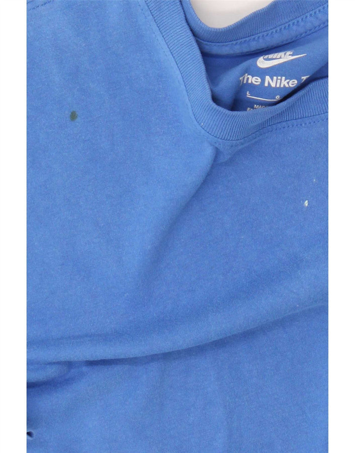 Ανδρικό μπλουζάκι Nike, μεγάλο μπλε βαμβακερό