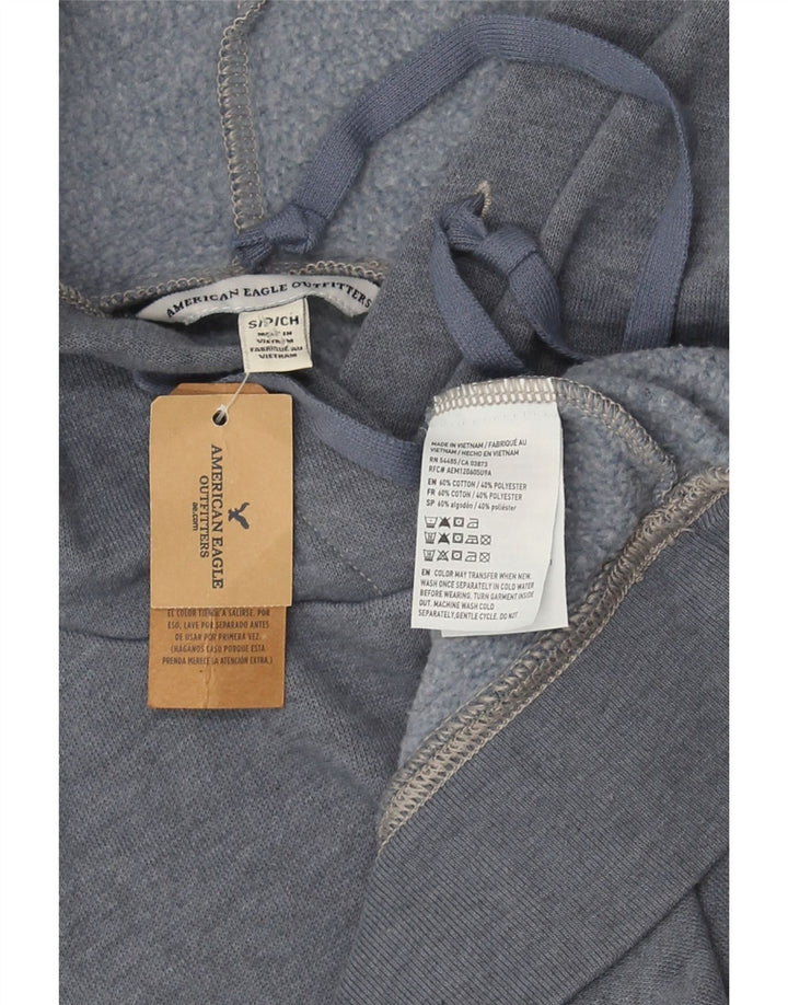 American Eagle Γυναικείο Graphic Hoodie Jumper UK 10 Small Grey