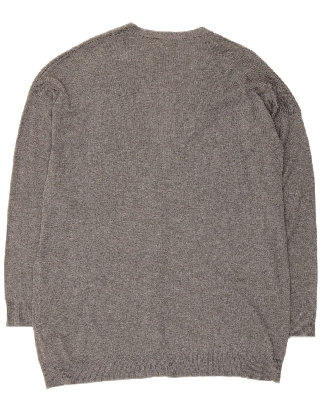 BENETTON Γυναικείο πουλόβερ ζακέτα UK 14 μεσαίου γκρι βισκόζη