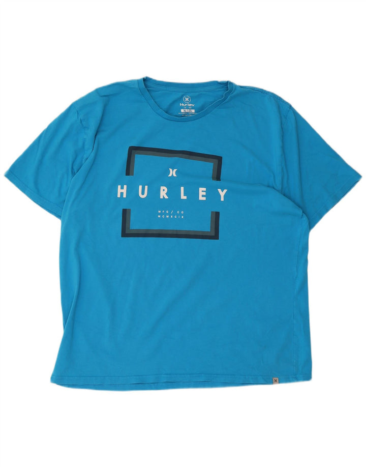 Ανδρικό γραφικό T-Shirt Hurley Top XL Blue Cotton