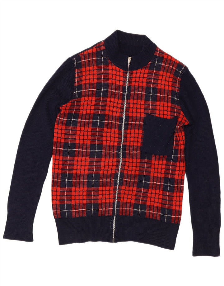 Ανδρικό πουλόβερ vintage ζακέτα IT 54 XL Navy Blue Check