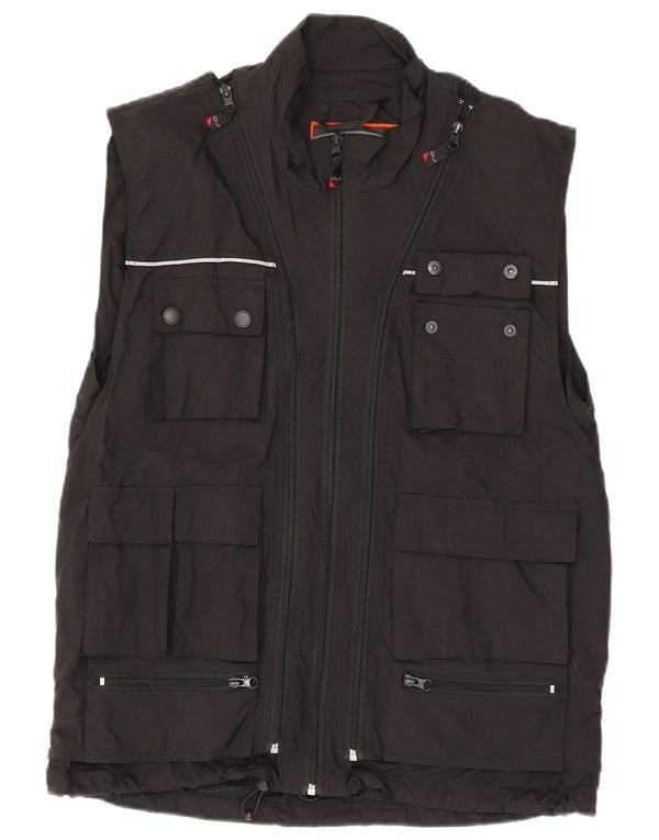 OJ Atmosfere Mens Motorstyle Utility Gilet UK 42 XL Black Nylon
