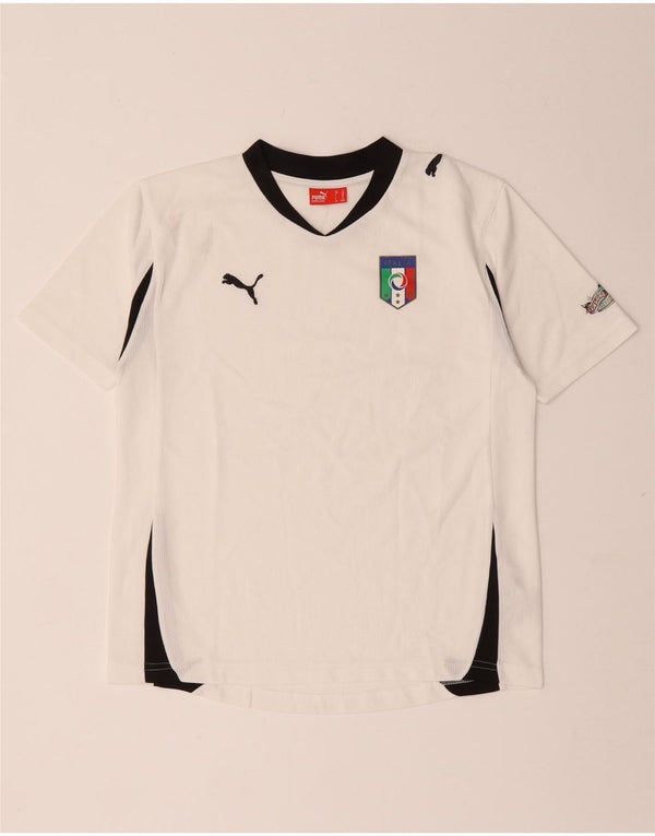 Puma Boys Italia T-Shirt Top 11-12 ετών Λευκό Πολυεστέρας