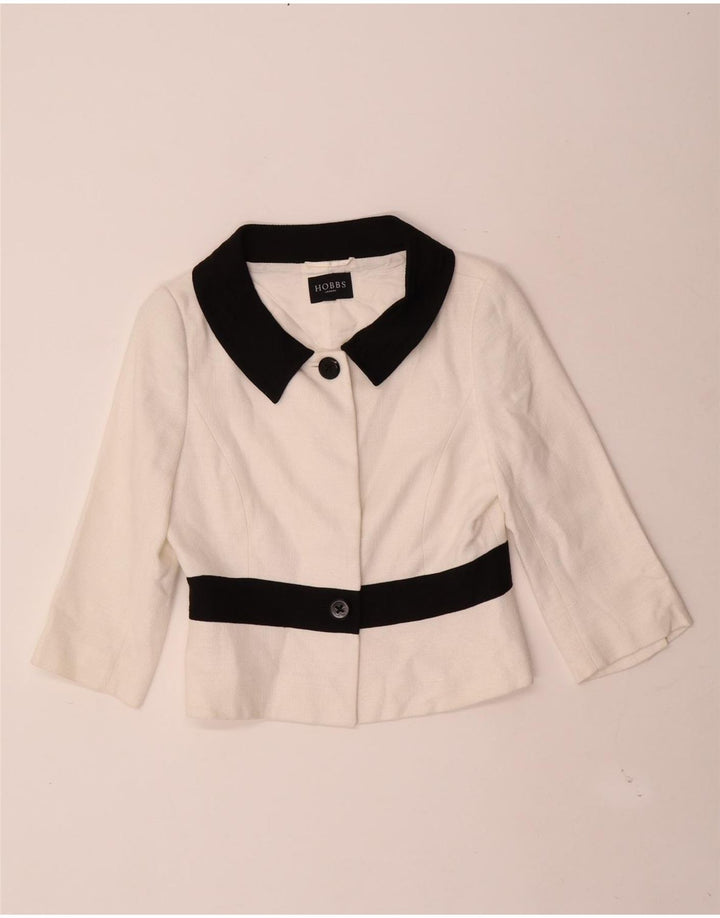 Hobbs γυναικείο σακάκι μπλέιζερ με 2 κουμπιά UK 10 Small White Colourblock