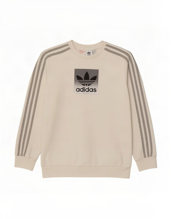 Adidas Boys Graphic Sweatshirt Jumper 13-14 Years White Cotton