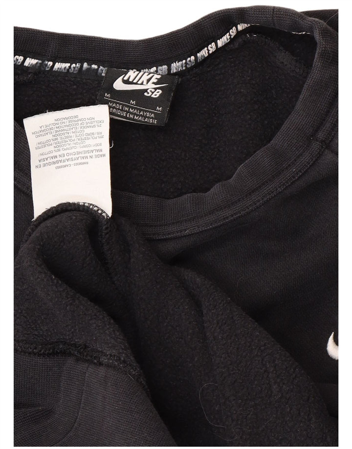 NIKE Mens Graphic Sweatshirt Jumper Medium Black Cotton