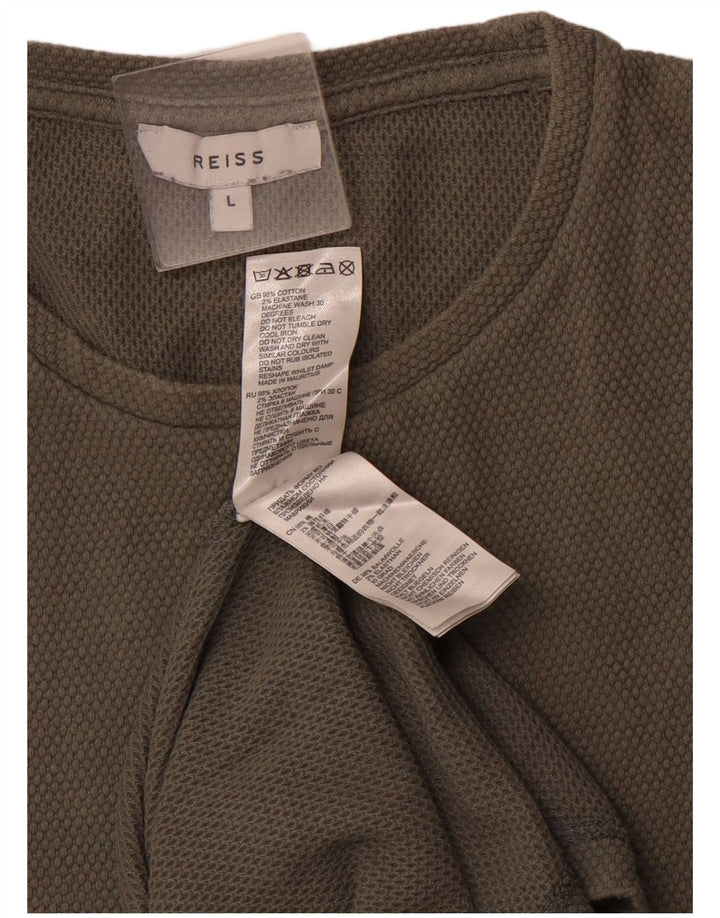 Ανδρικό μπλουζάκι REISS Top μεγάλο πράσινο βαμβακερό