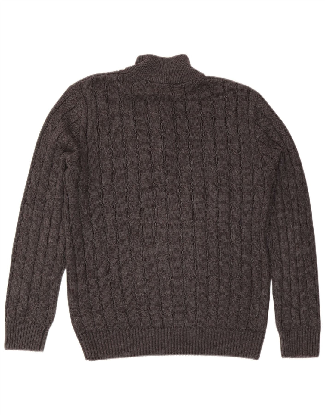Ανδρικό πουλόβερ με φερμουάρ Crew Clothing, μεσαίο βαμβακερό γκρι
