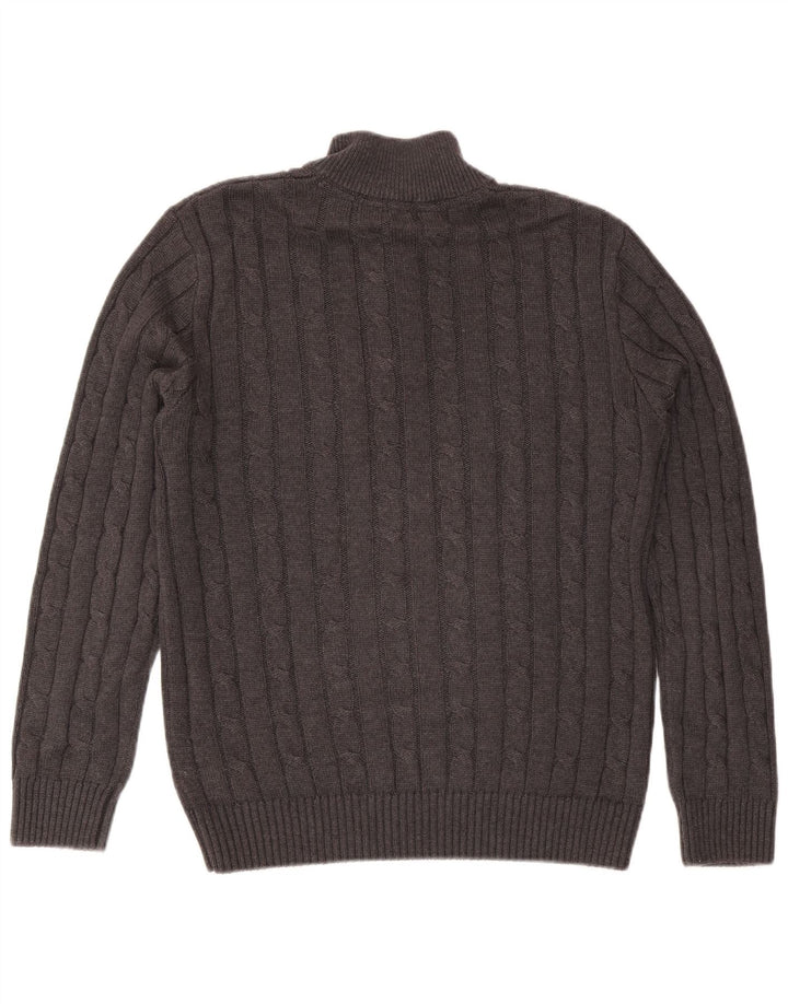 Ανδρικό πουλόβερ με φερμουάρ Crew Clothing, μεσαίο βαμβακερό γκρι