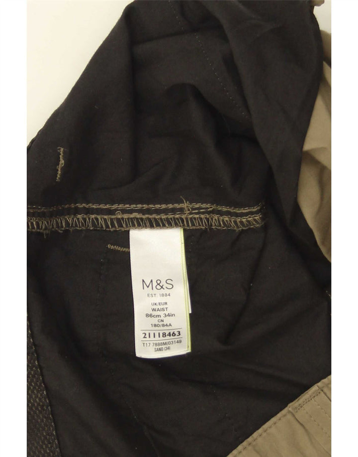 Ανδρικό σορτς Cargo Marks & Spencer W34 Μεγάλο Χακί Βαμβακερό