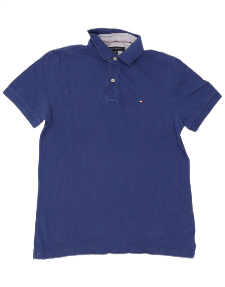 Ανδρικό μπλουζάκι πόλο Tommy Hilfiger, μεσαίο μπλε βαμβακερό