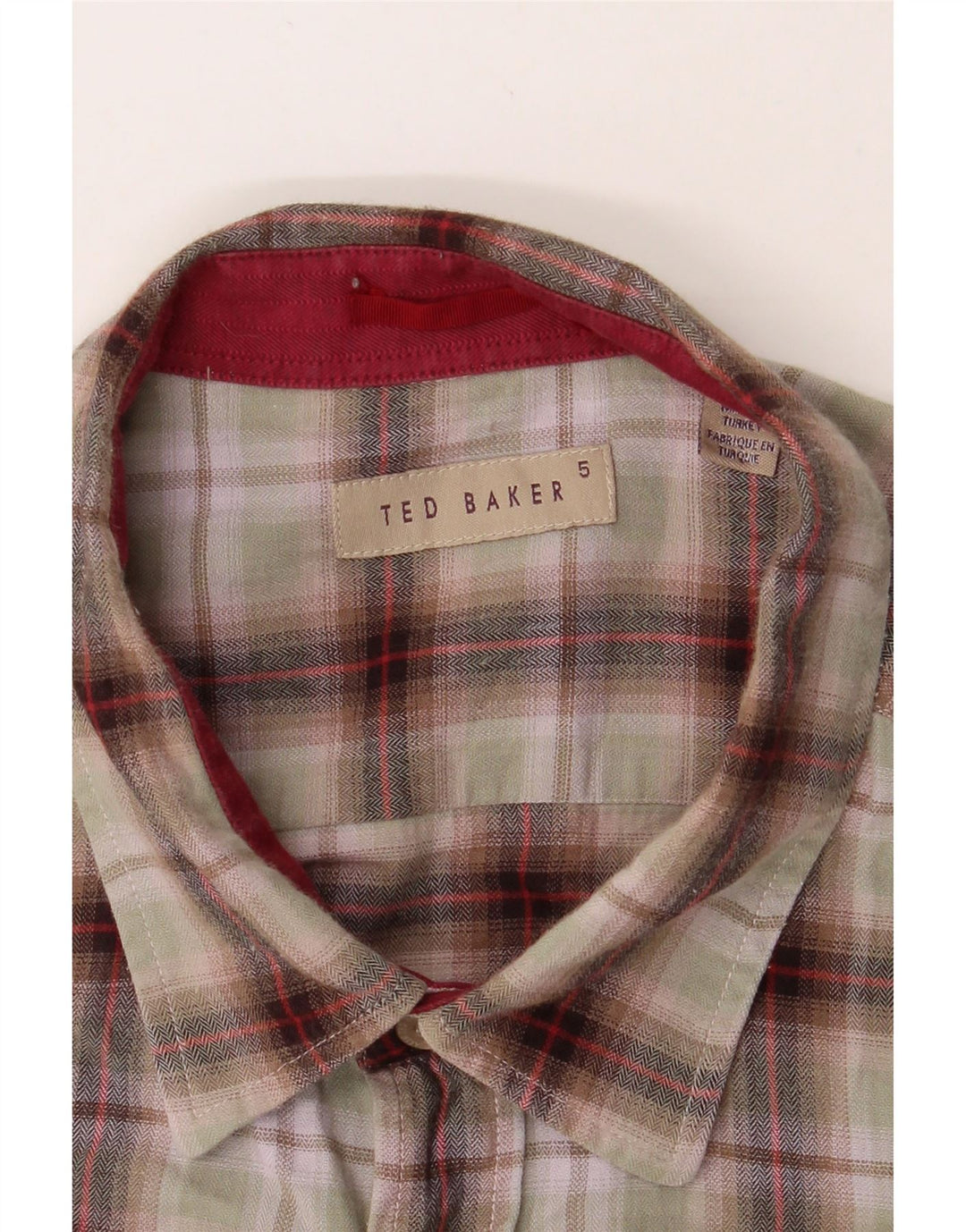 TED BAKER Mens Flannel Shirt Size 5 XL Green Check Cotton Vintage Ted Baker and Second-Hand Ted Baker from Messina Hembry 