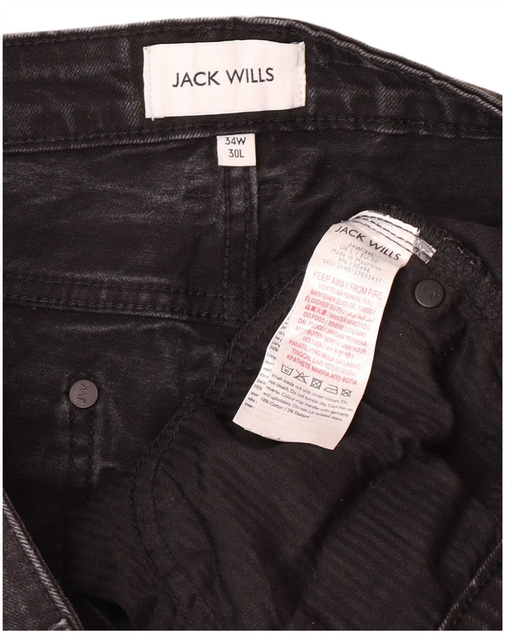 JACK WILLS Ανδρικό Slim Jeans W34 L27 Μαύρο βαμβακερό
