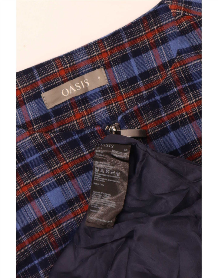 Γυναικείο αμάνικο φόρεμα Oasis A-Line UK 8 Small Blue Check Polyester