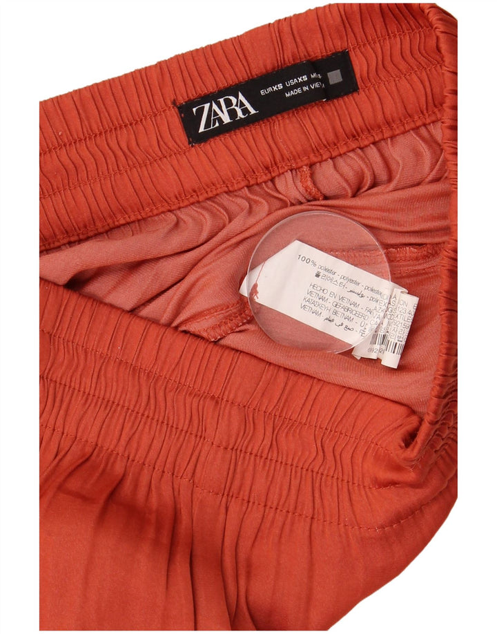 Zara Γυναικείο Παντελόνι Ψηλόμεσο Cullotes XS W24 L27 Πορτοκαλί Πολυεστέρας