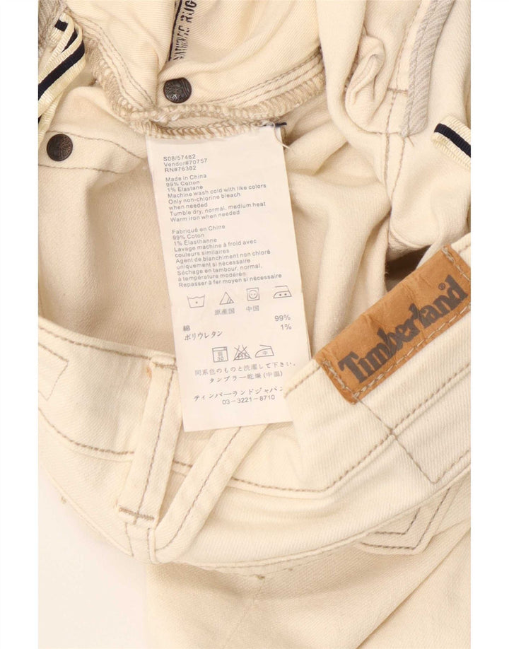 Γυναικείο ίσιο τζιν Timberland W27 L28 από λευκό βαμβακερό
