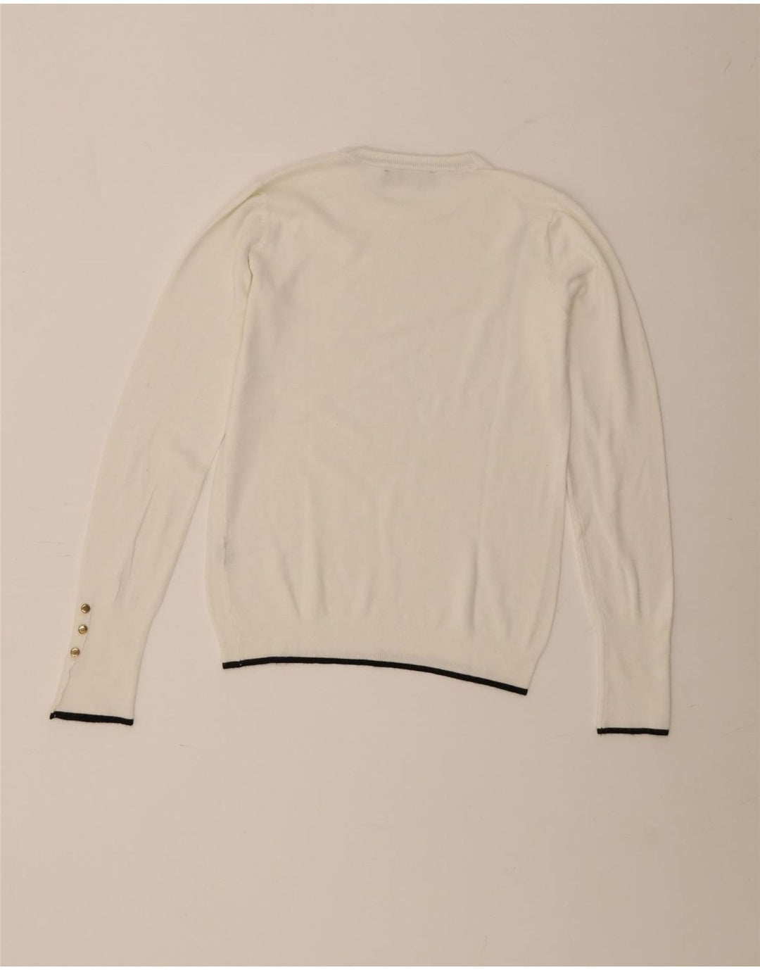 Zara Γυναικείο πουλόβερ με λαιμόκοψη UK 12 Medium White