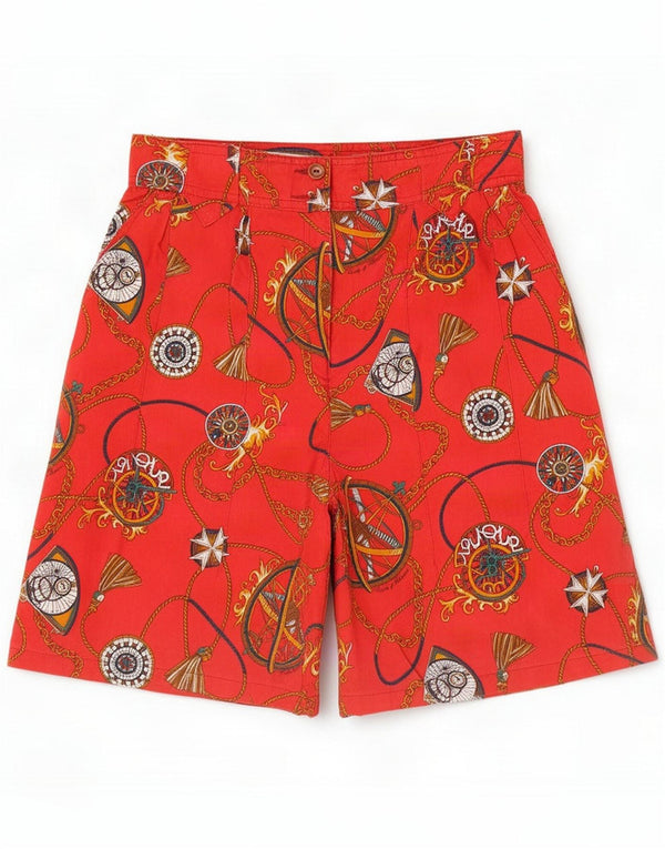 Conte of Florence Γυναικεία Abstract Pattern Chino Shorts IT 42 Medium W27 Red