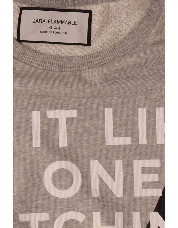 Ανδρικό γραφικό φούτερ Zara Jumper XL Γκρι βαμβακερό