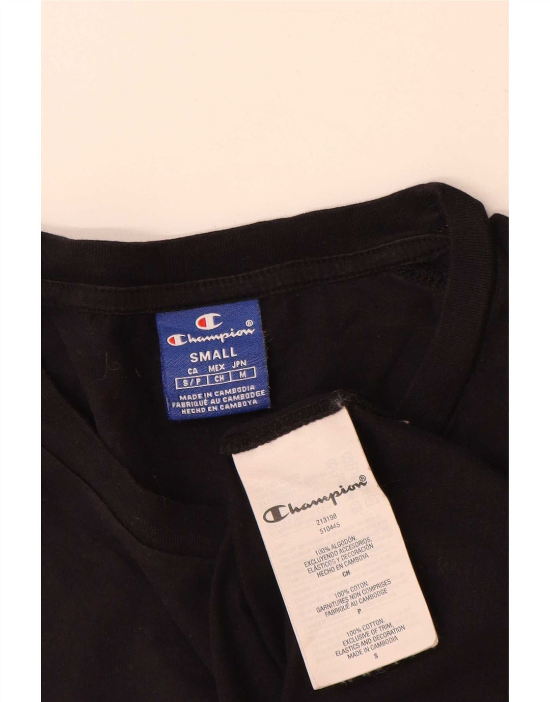Champion Ανδρικό γραφικό T-Shirt Top Μικρό μαύρο βαμβακερό