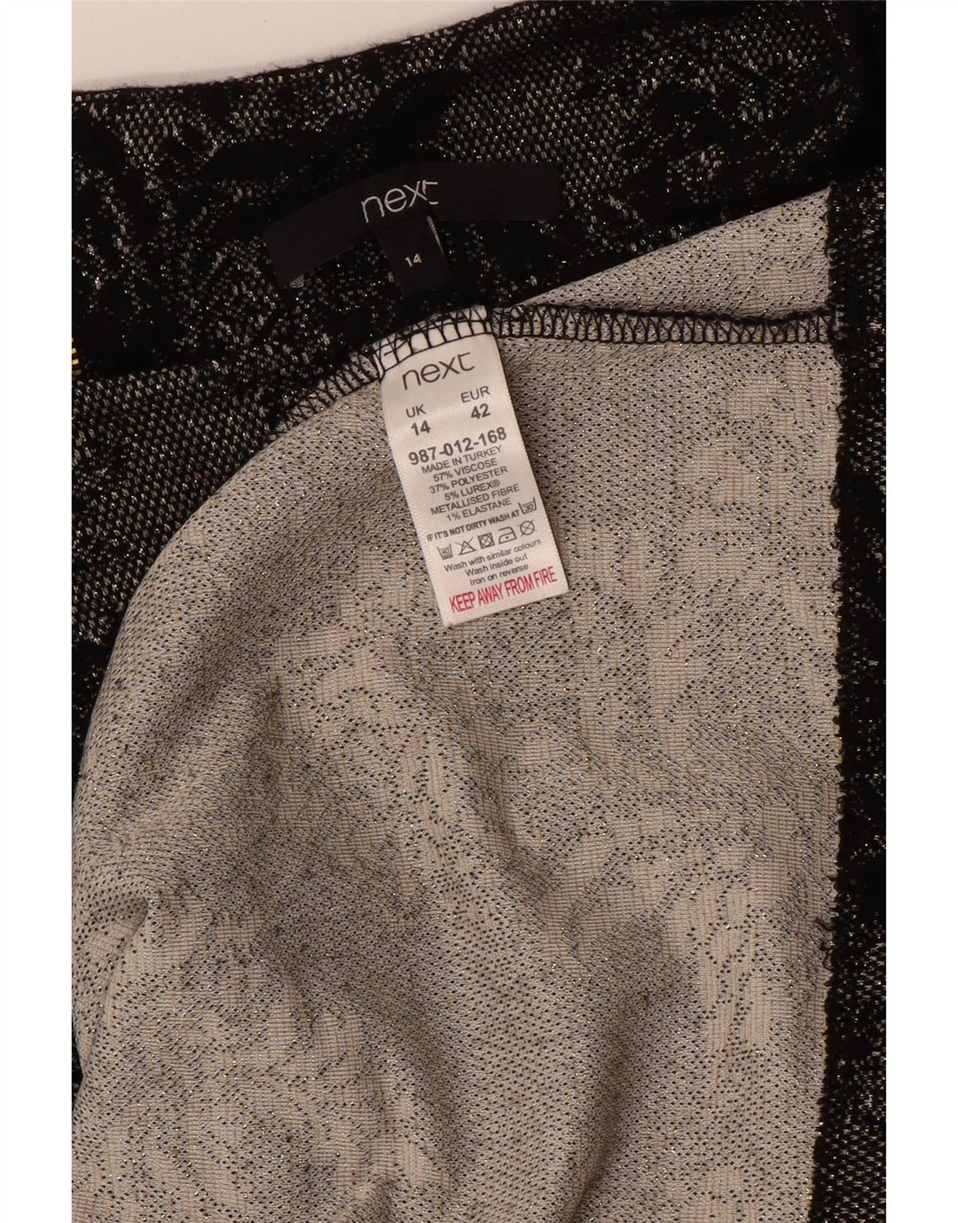 NEXT Γυναικείο μακρυμάνικο φόρεμα Shift UK 14 Medium Grey Floral Viscose