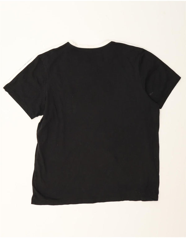 Adidas Γυναικείο T-Shirt Top UK 16/18 μεγάλο μαύρο βαμβακερό