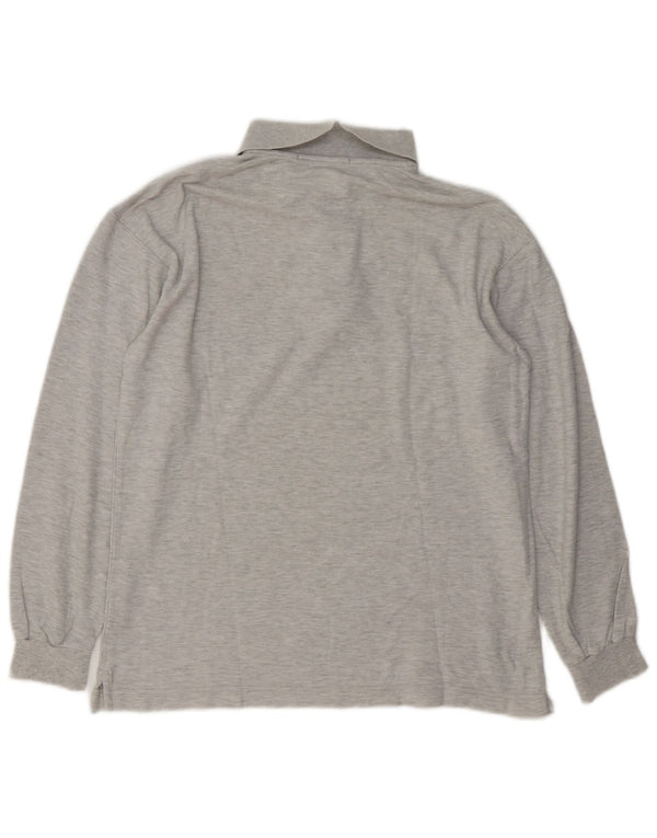 Fila Ανδρικό Loose Fit Μακρυμάνικο Πόλο Μπλουζάκι 2XS Γκρι βαμβακερό