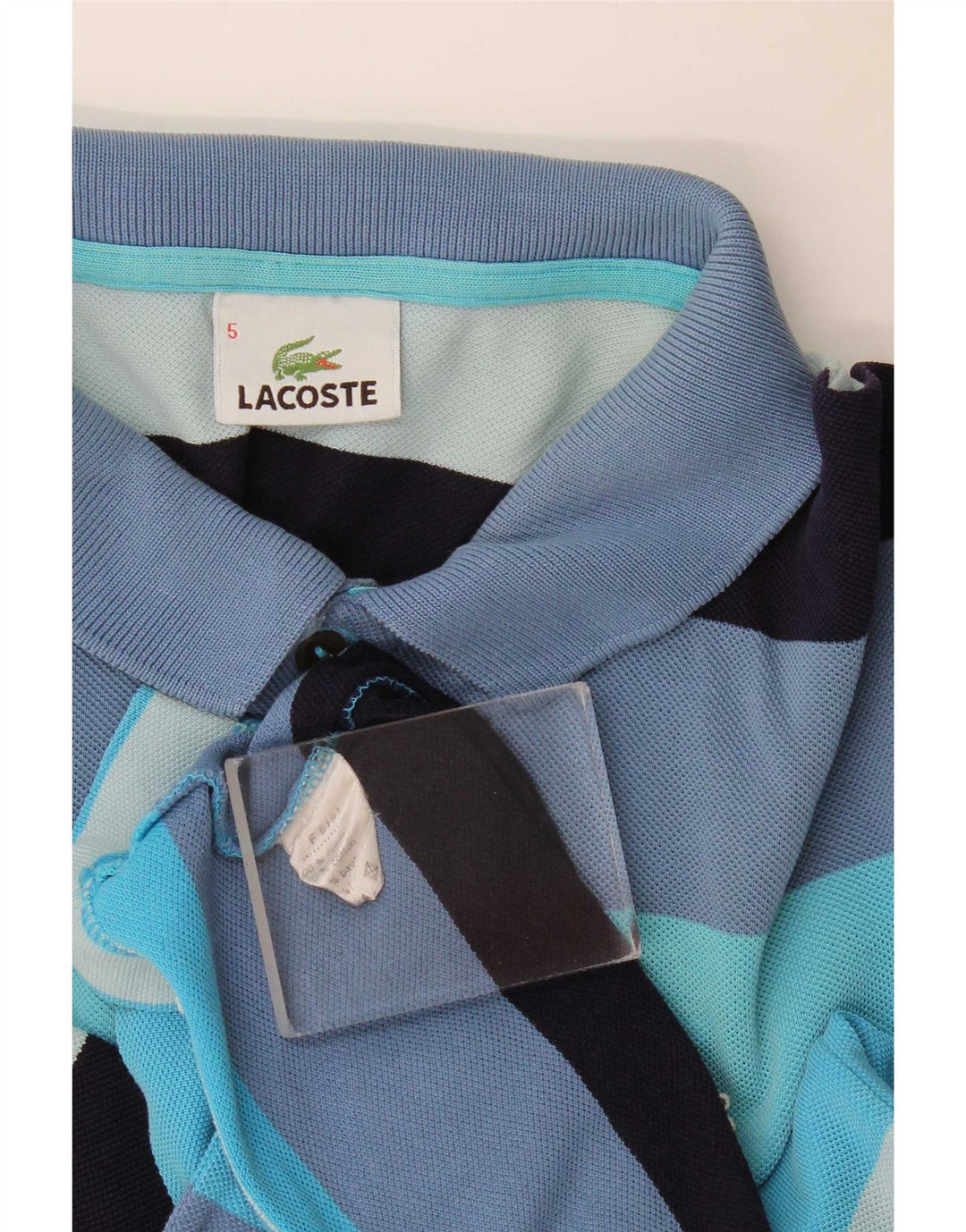 Ανδρικό μπλουζάκι πόλο Lacoste Νούμερο 5 Μεγάλο πολύχρωμο βαμβακερό ριγέ