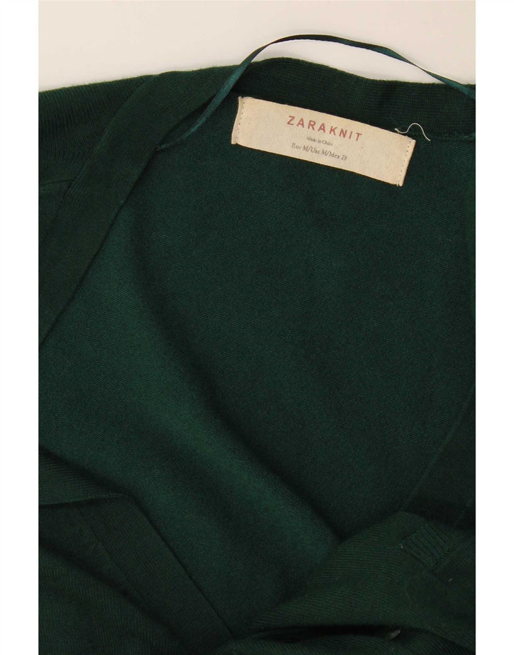 Zara Γυναικείο πουλόβερ ζακέτα UK 14 Medium Green