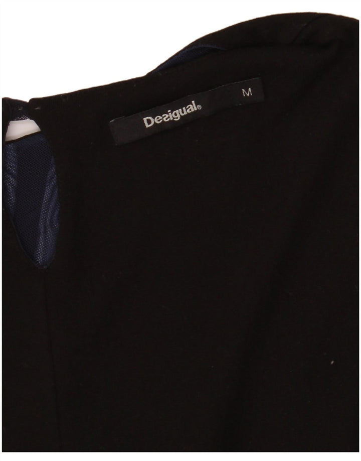 DESIGUAL Γυναικεία μακρυμάνικη μπλούζα τοπ UK 12 Medium Navy Blue Floral