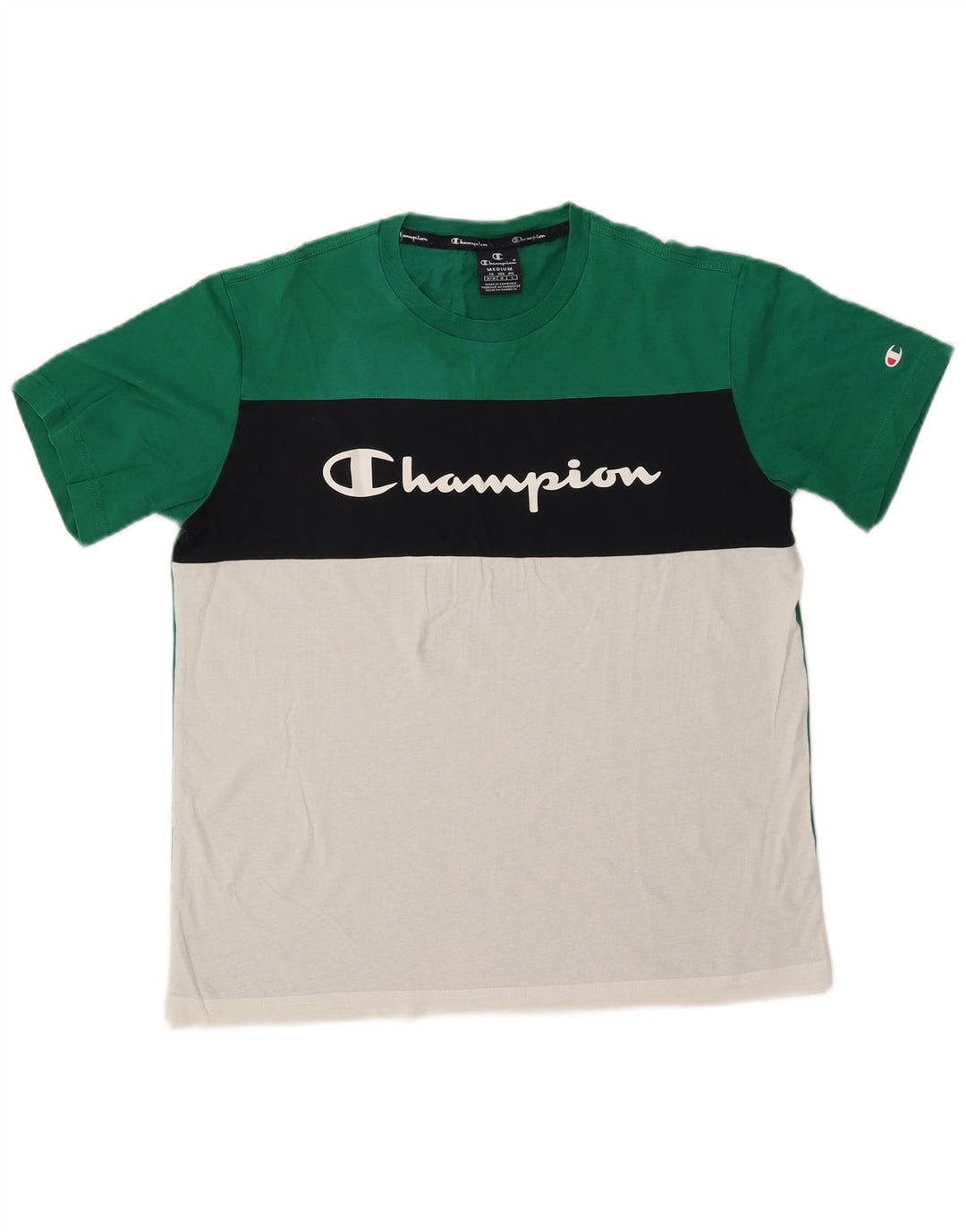 Ανδρικό γραφικό T-Shirt Champion Top Medium White Colourblock