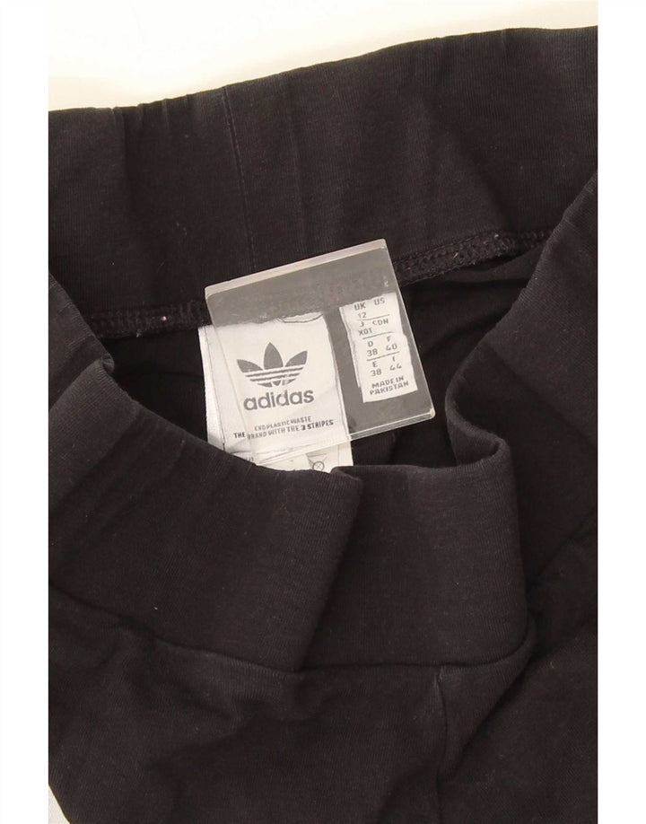 Γυναικείο κολάν Adidas UK 12 μεσαίο μαύρο βαμβακερό