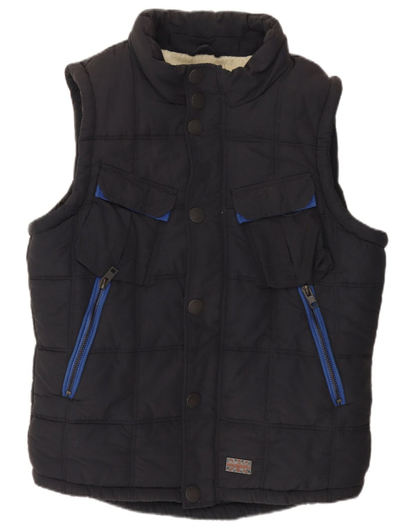 Superdry Mens Sherpa Padded Gilet UK 40 Large Black Cotton